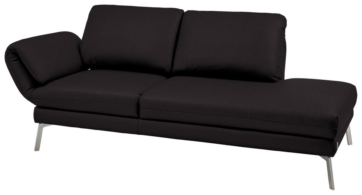RÉCAMIERE in Echtleder Dunkelbraun  - Chromfarben/Dunkelbraun, Design, Leder/Metall (209/85-109/95-16cm) - Dieter Knoll