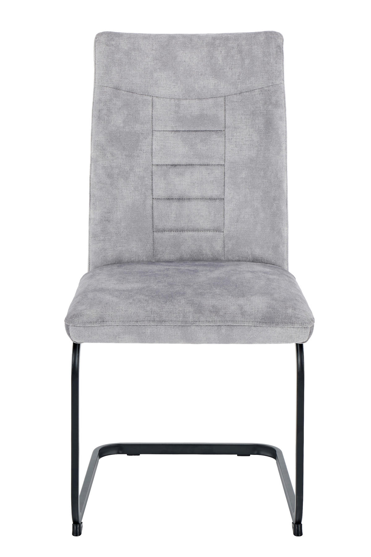 SCHWINGSTUHL-SET 4 Stück erweiterbar Samt, Mikrofaser  - Silberfarben/Schwarz, MODERN, Textil/Metall (49/98/61cm) - MID.YOU