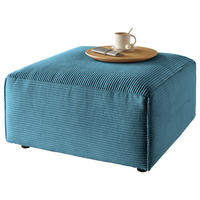 HOCKER Cord Petrol  - Petrol/Schwarz, Design, Kunststoff/Textil (80/42/80cm) - Pure Home Lifestyle