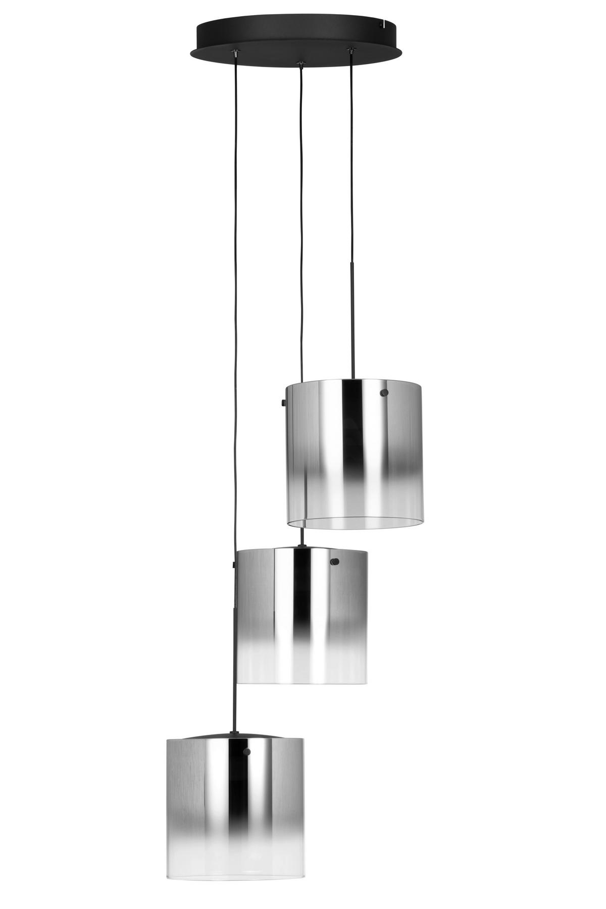 ZÁVESNÉ LED SVIETIDLO, 40/180 cm  - čierna, Design, kov/sklo (40/180cm) - Dieter Knoll