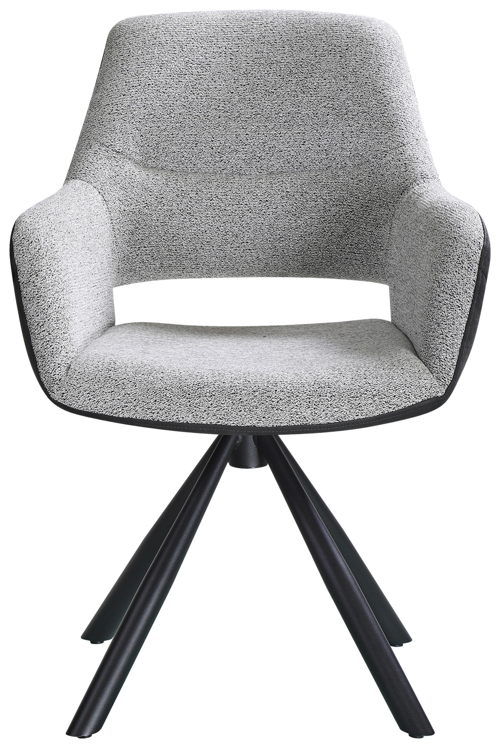 ARMLEHNSTUHL  in Eisen Webstoff  - Schwarz/Grau, Design, Textil/Metall (61/87/62cm) - Hom`in