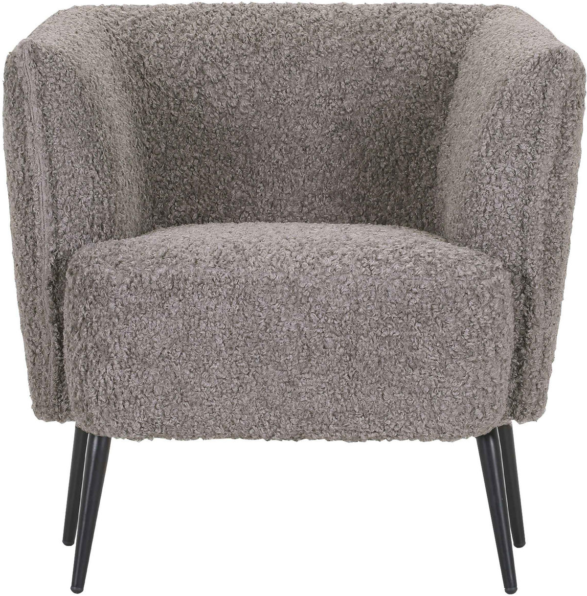 SESSEL in Plüsch Greige  - Greige/Schwarz, Design, Textil/Metall (76/73/76cm) - Landscape