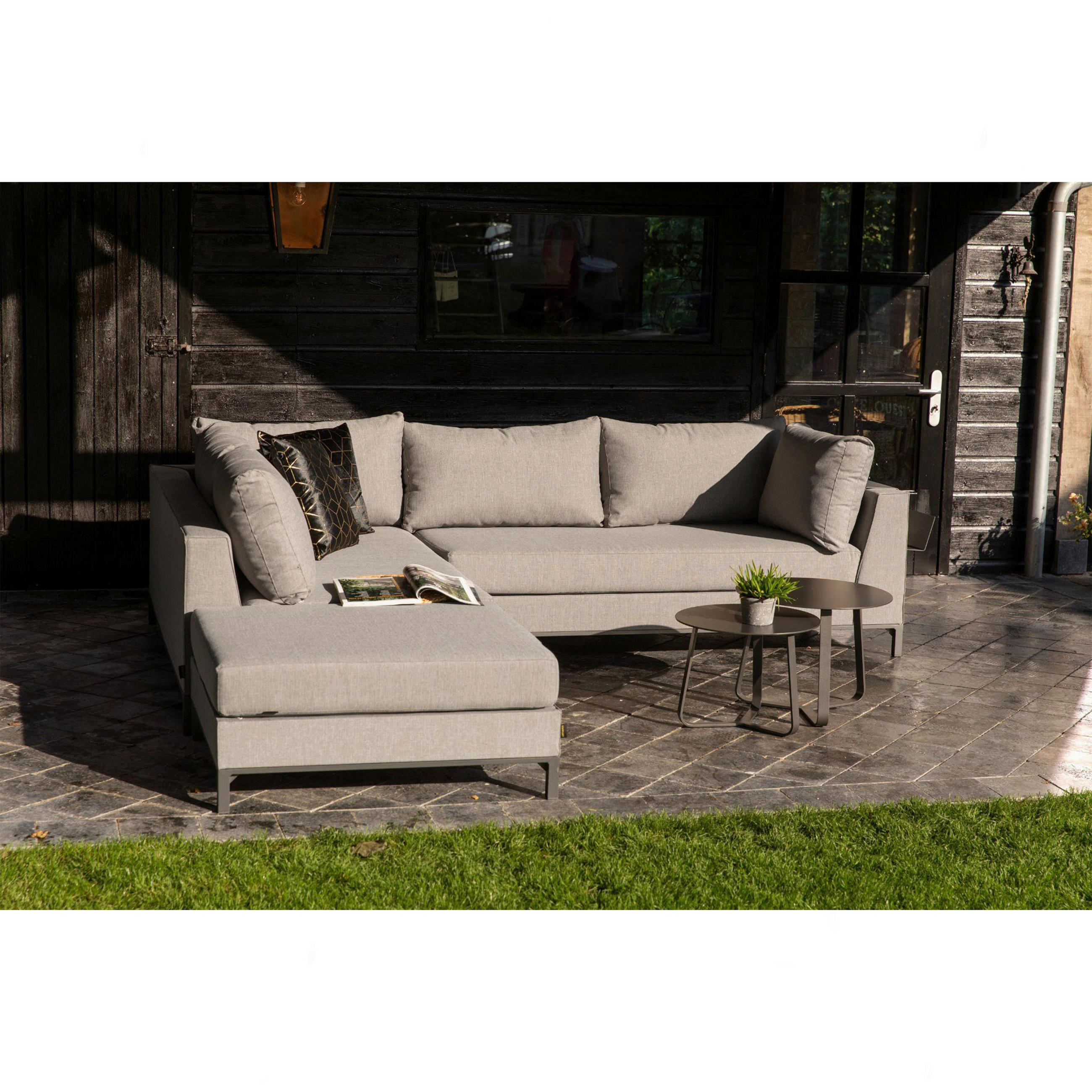 LOUNGEGARNITUR 246/262 cm Aluminium  - Taupe, MODERN, Textil/Metall (246/262cm) - Livetastic