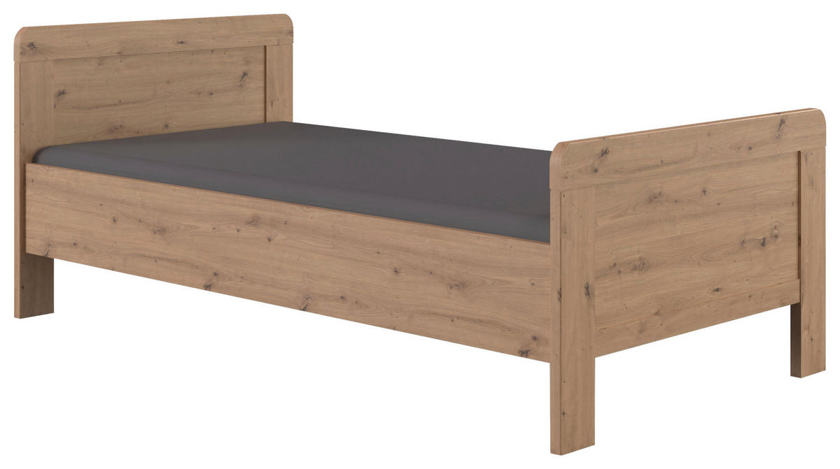 BETT 90/200 cm  in Eiche Artisan  - Eiche Artisan, KONVENTIONELL (90/200cm) - MID.YOU