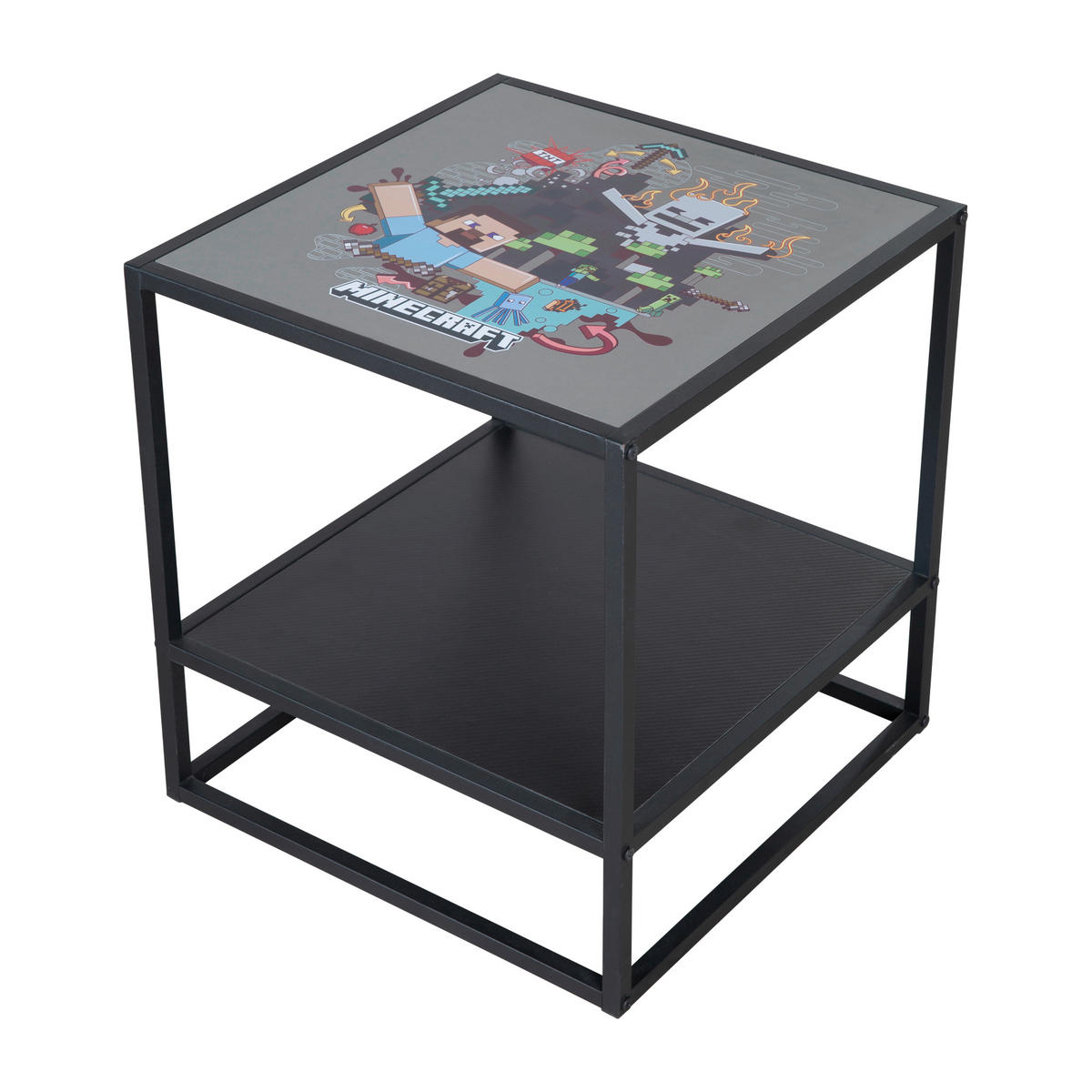 BEISTELLTISCH in Metall, Holzwerkstoff 45/45/48 cm  - Schwarz, MODERN, Holzwerkstoff/Metall (45/45/48cm) - Minecraft