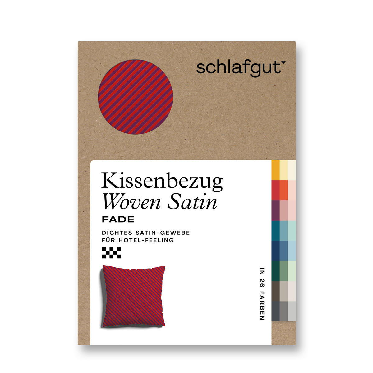 KOPFPOLSTERBEZUG WOVEN SATIN FADE 80/80 cm  - Lila/Rot, Basics, Textil (80/80cm) - Schlafgut