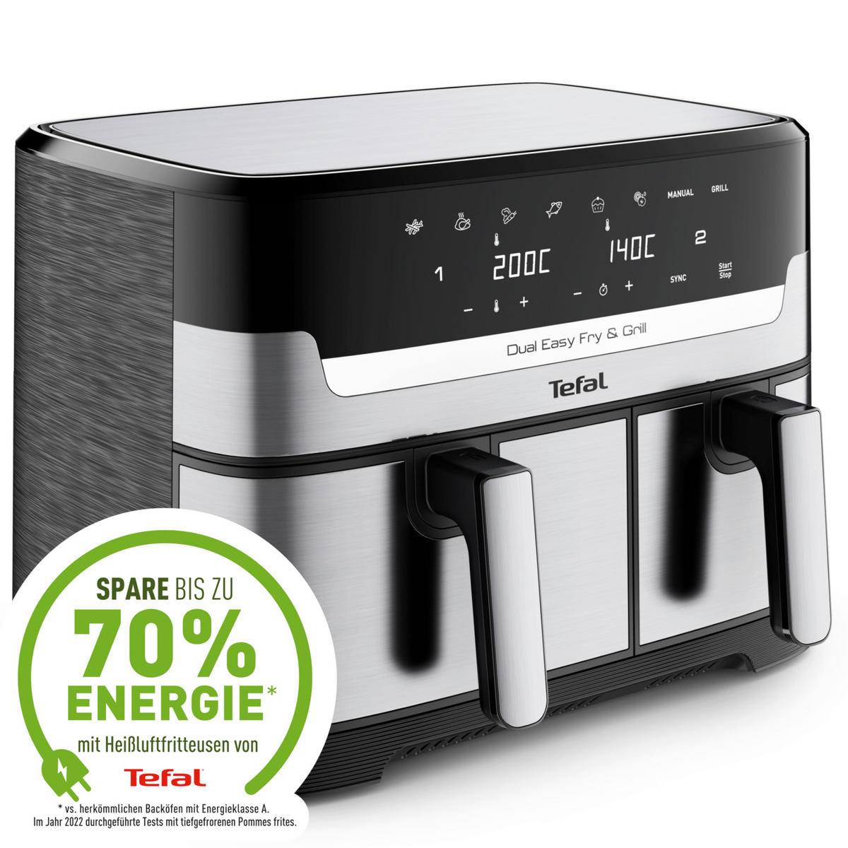 HEIßLUFTFRITTEUSE 8,3 l  - Edelstahlfarben, LIFESTYLE, Metall (41,8/40,2/30,5cm) - Tefal