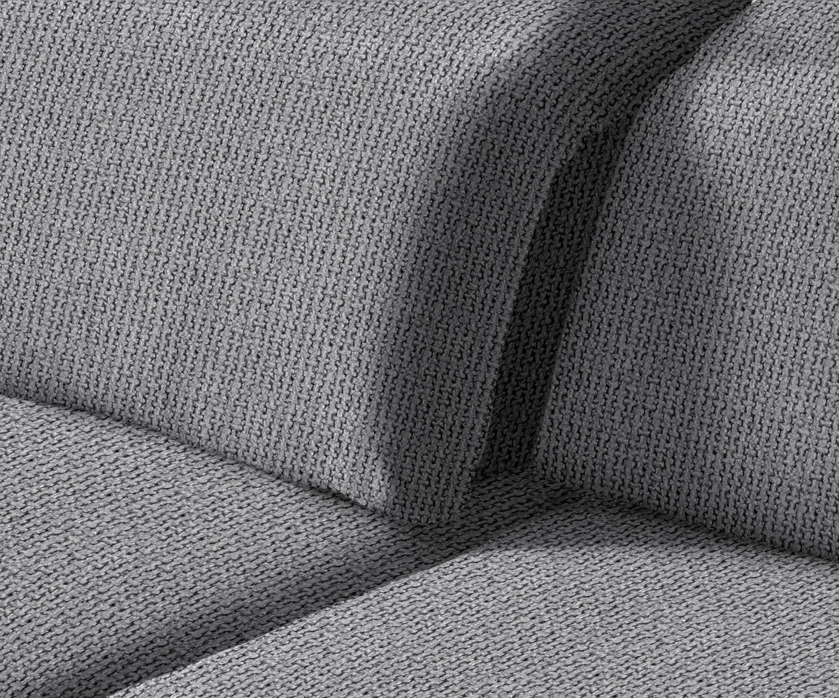 ECKSOFA in Webstoff Grau  - Schwarz/Grau, Design, Textil/Metall (180/289cm) - Stylife