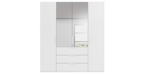 DREHTÜRENSCHRANK 201/235/61 cm,  in Weiß, 4-türig  - Weiß, Basics, Glas/Holzwerkstoff (201/235/61cm) - Novel