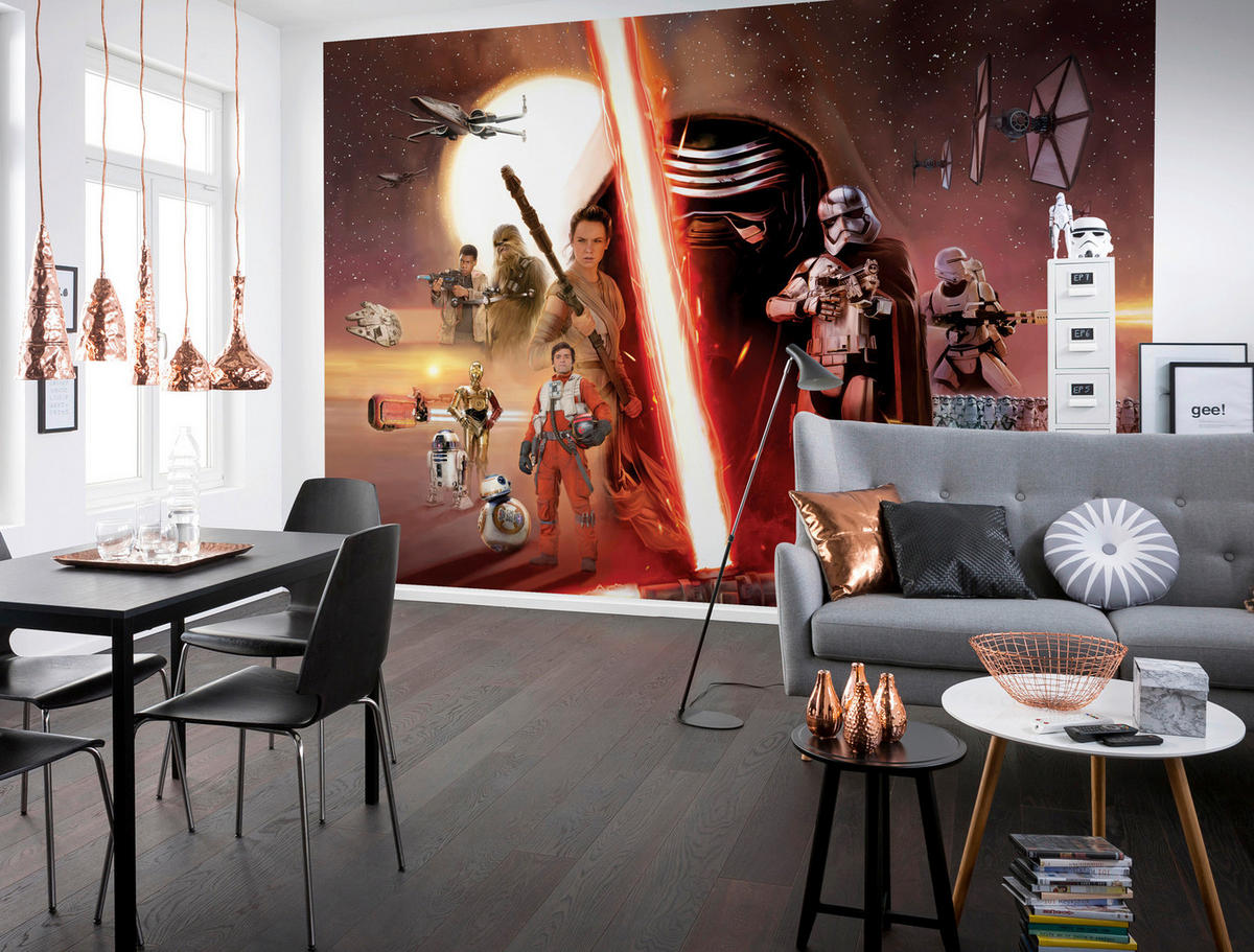 FOTOTAPETE Star Wars  - Rot/Grau, LIFESTYLE, Papier (368/254cm) - Disney
