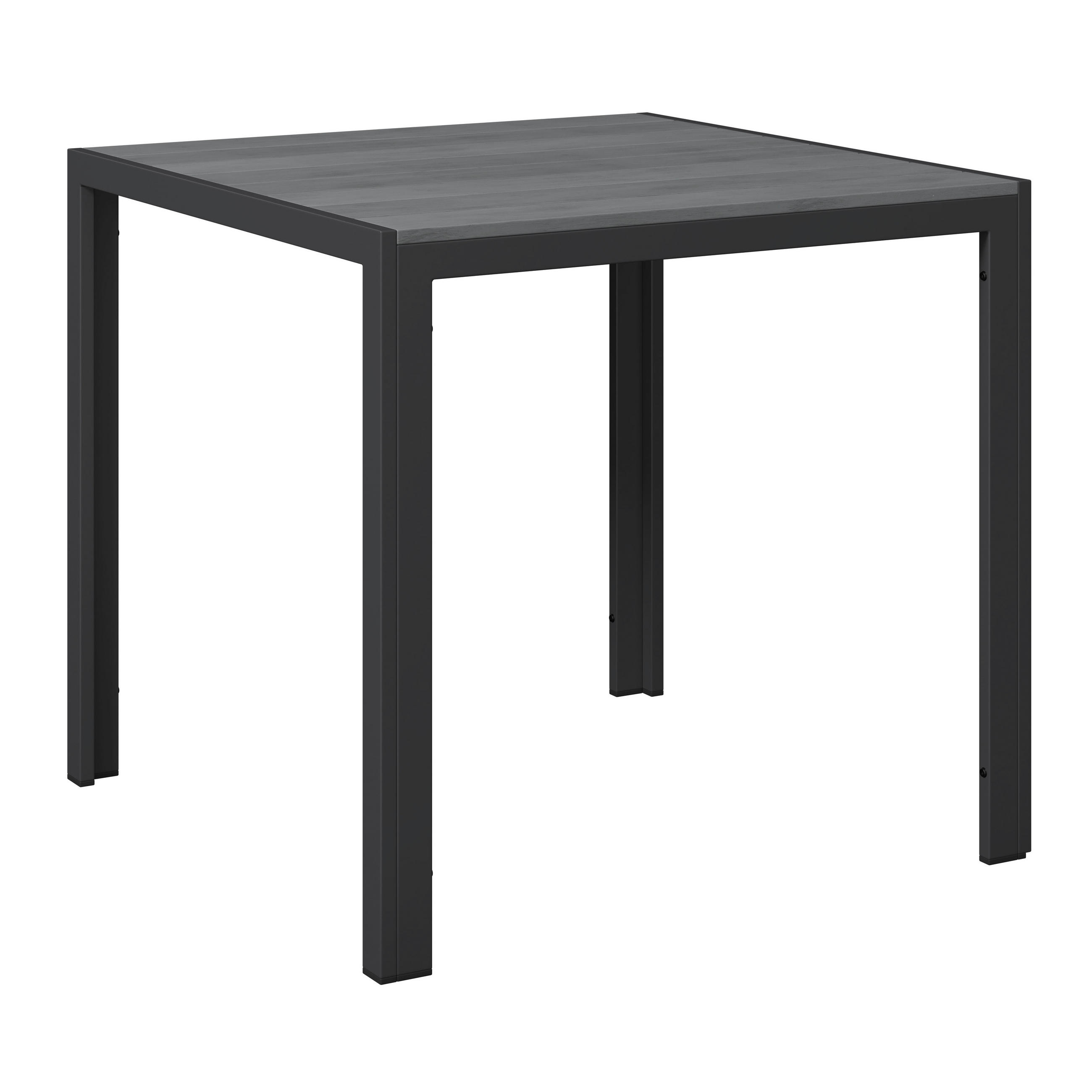 GARTENTISCH 80/80/74 cm Metall, Kunststoff quadratisch  - Dunkelgrau/Grau, MODERN, Kunststoff/Metall (80/80/74cm) - Ambia Garden