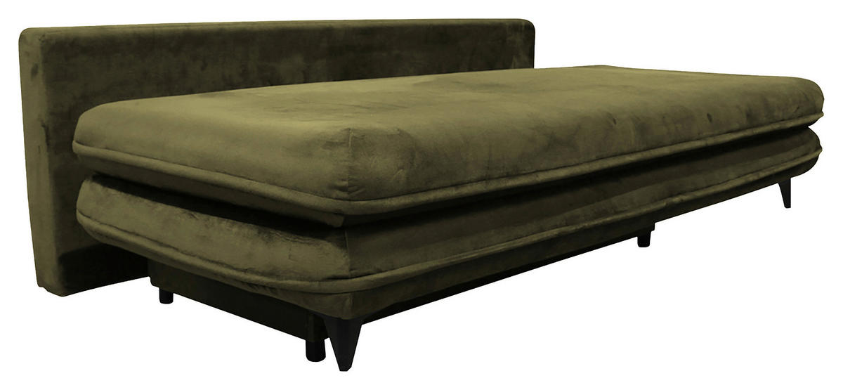 SCHLAFSOFA  mit Velours Dunkelgrün  - Dunkelgrün/Schwarz, Design, Kunststoff/Textil (217/73/86/106cm) - MID.YOU