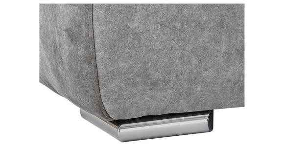 ECKSOFA Grau Velours - Chromfarben/Grau, KONVENTIONELL, Kunststoff/Textil (247/247cm) - Carryhome