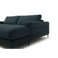 ECKSOFA  in Flachgewebe Petrol  253/177 cm  - Petrol/Schwarz, Design, Textil/Metall (253/177cm) - Dieter Knoll