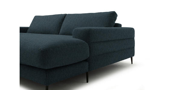 ECKSOFA  in Flachgewebe Petrol  253/177 cm  - Petrol/Schwarz, Design, Textil/Metall (253/177cm) - Dieter Knoll