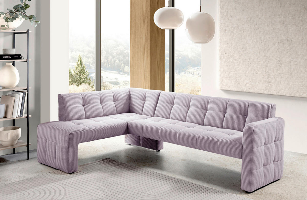 ECKBANK 245/157 cm  in Lila  - Lila/Schwarz, MODERN, Holz/Holzwerkstoff (245/157cm) - Livetastic