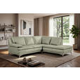 ECKSOFA Taupe Echtleder  - Taupe/Chromfarben, Design, Leder/Metall (242/224cm) - Novel