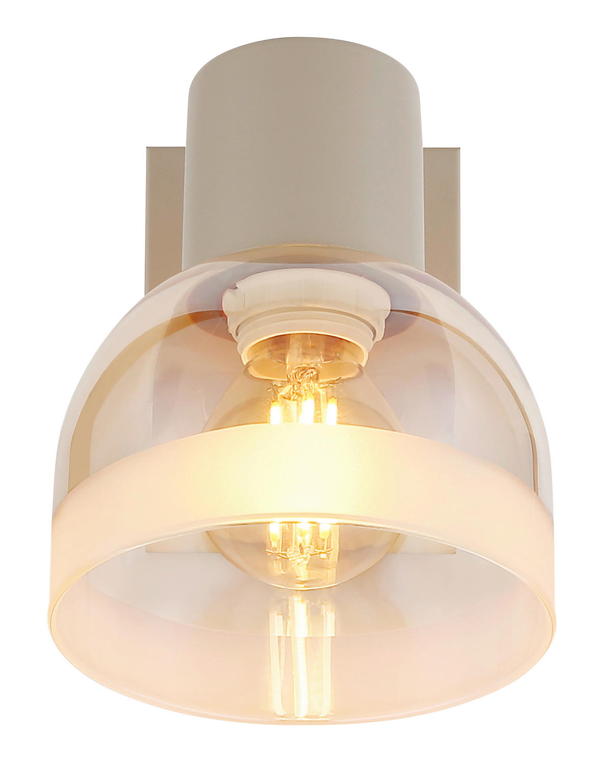 STRAHLER Kairo 10/14/12 cm  - Sandfarben/Weiß, Design, Glas/Metall (10/14/12cm) - Globo