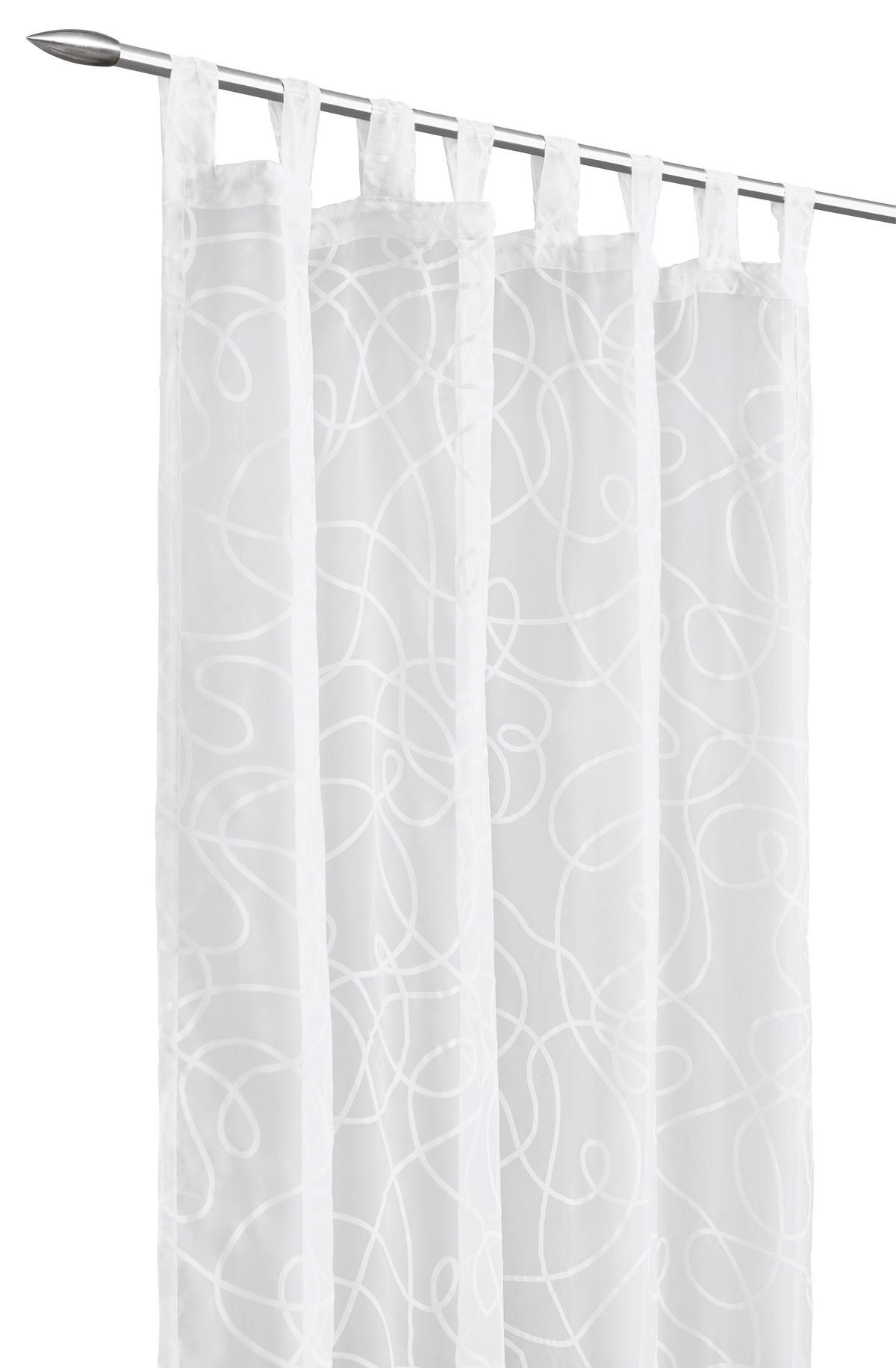 ZAVESA SA PETLJAMA ZA KAČENJE bela - bela, Konvencionalno, tekstil (140/245cm) - Boxxx
