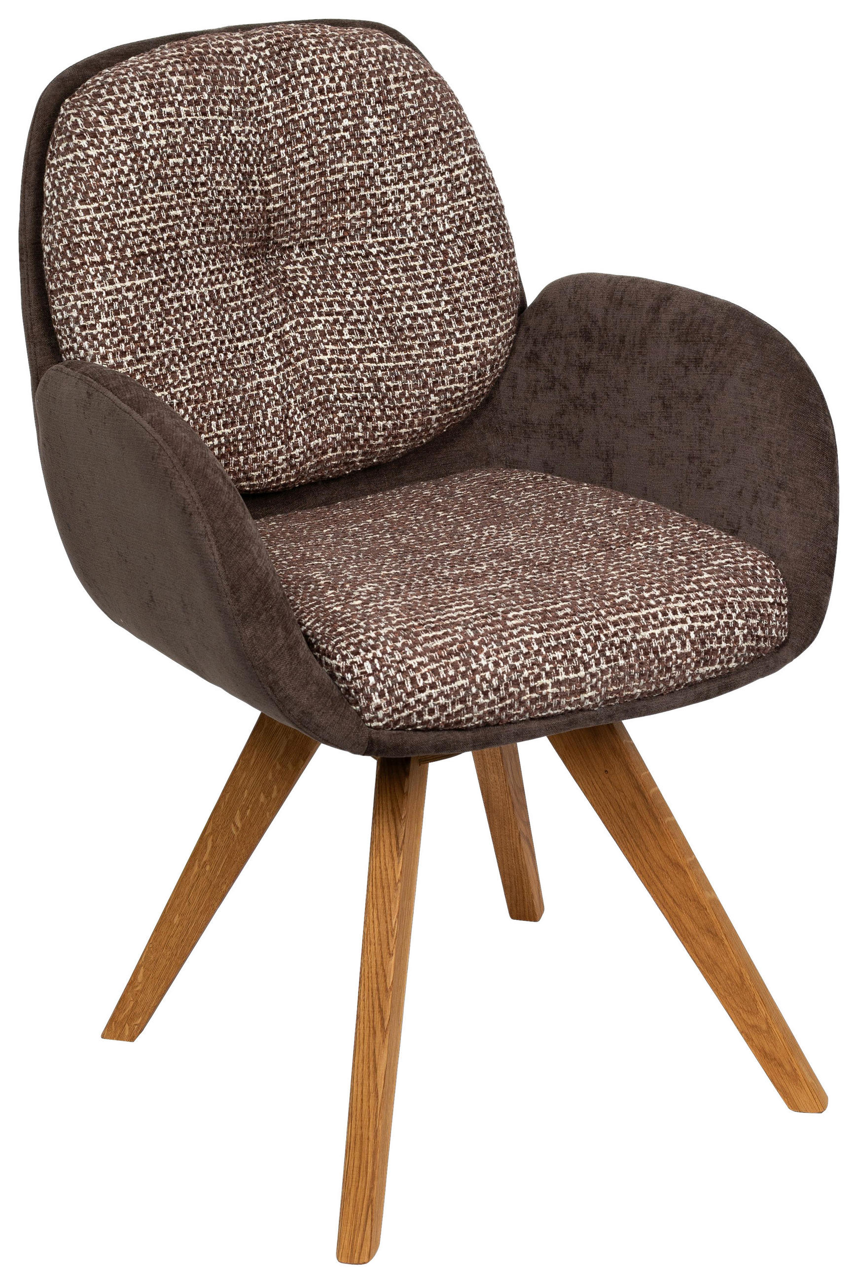 ARMLEHNSTUHL  in Webstoff  - Eichefarben/Braun, Design, Holz/Textil (59/90/64cm) - Linea Natura
