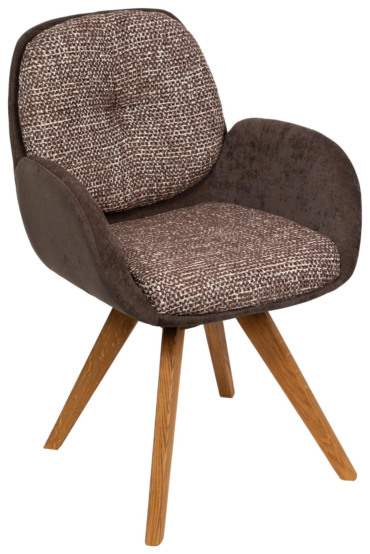 ARMLEHNSTUHL  in Webstoff  - Eichefarben/Braun, Design, Holz/Textil (59/90/64cm) - Linea Natura