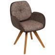 ARMLEHNSTUHL  in Webstoff  - Eichefarben/Braun, Design, Holz/Textil (59/90/64cm) - Linea Natura