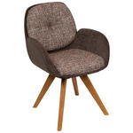 ARMLEHNSTUHL  in Webstoff  - Eichefarben/Braun, Design, Holz/Textil (59/90/64cm) - Linea Natura