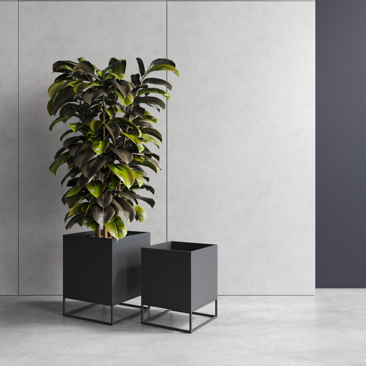 BLUMENSTÄNDER in Metall  - Schwarz, Basics, Metall (37/37/45cm)