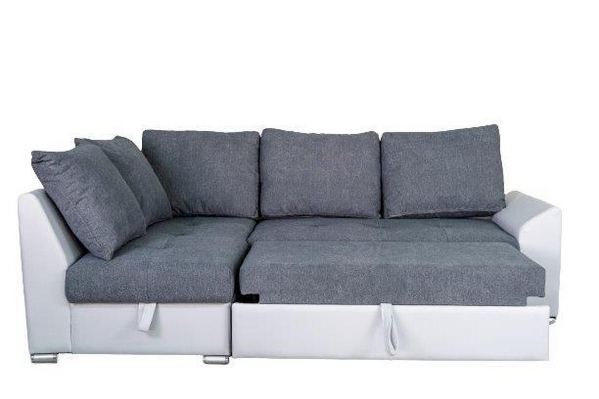 SJEDEĆA GARNITURA drvo, metal, tekstil, drvni materijal  siva, bijela   - bijela/siva, Design, drvni materijal/drvo (150/240cm) - Xora