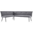 ECKBANK 170/210 cm  in Grau  - Schwarz/Grau, Design, Textil/Metall (170/210cm) - Hom`in