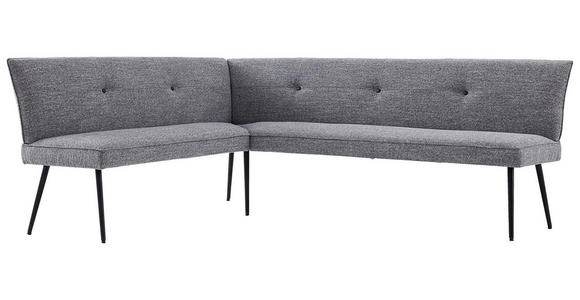 ECKBANK 170/210 cm in Grau - Schwarz/Grau, Design, Textil/Metall (170/210cm) - Hom`in