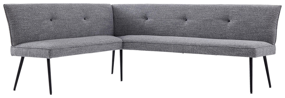 ECKBANK 170/210 cm  in Grau  - Schwarz/Grau, Design, Textil/Metall (170/210cm) - Hom`in
