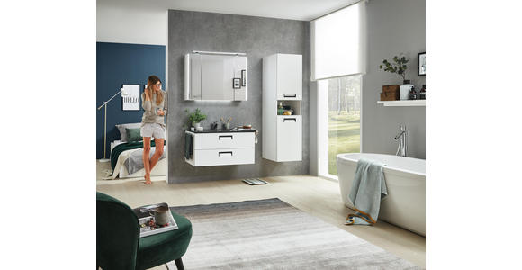BADEZIMMER - Anthrazit/Weiß, Design, Glas/Naturmaterialien (97cm) - Dieter Knoll