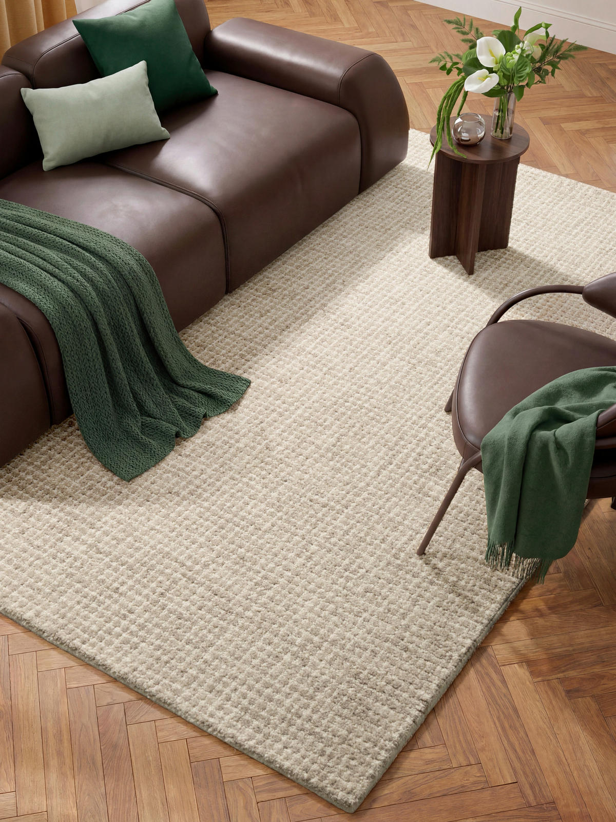 WOLLTEPPICH Wohnzimmer 120/170 cm Eloise Creme, Grau rechteckig  - Creme/Grau, Basics, Textil (120/170cm) - Hanse Home