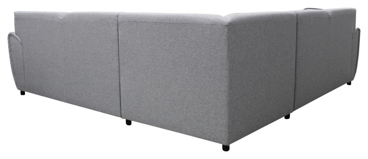 ECKSOFA in Flachgewebe Schwarz, Hellgrau  266/266 cm  - Silberfarben/Hellgrau, Design, Kunststoff/Textil (266/266cm) - Livetastic