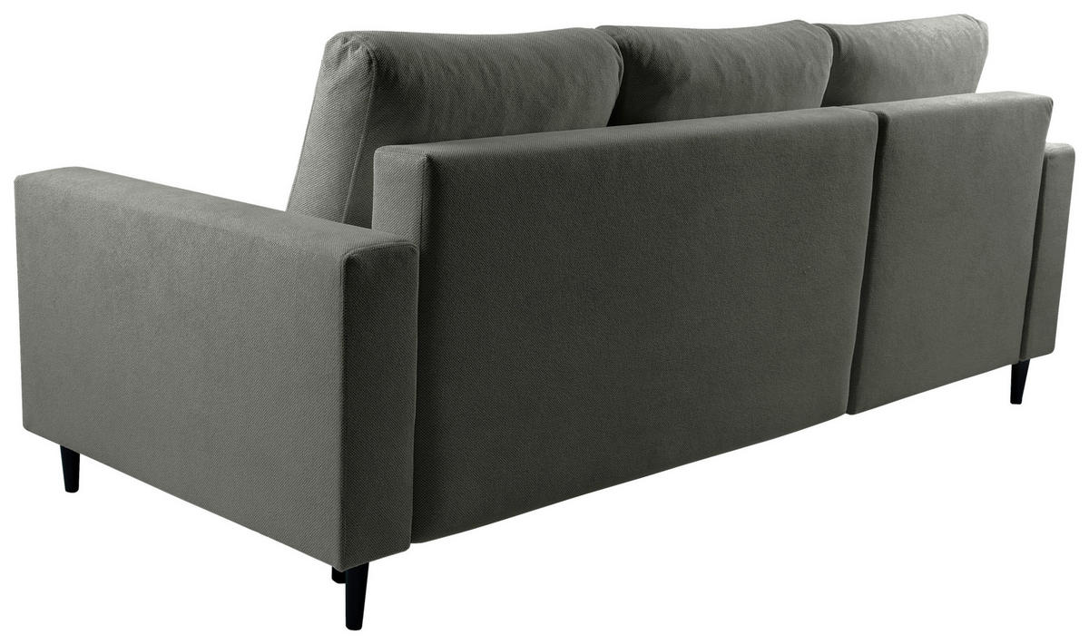 ECKSOFA Dunkelbraun Struktur  - Dunkelbraun/Schwarz, MODERN, Holz/Kunststoff (145/230cm) - MID.YOU