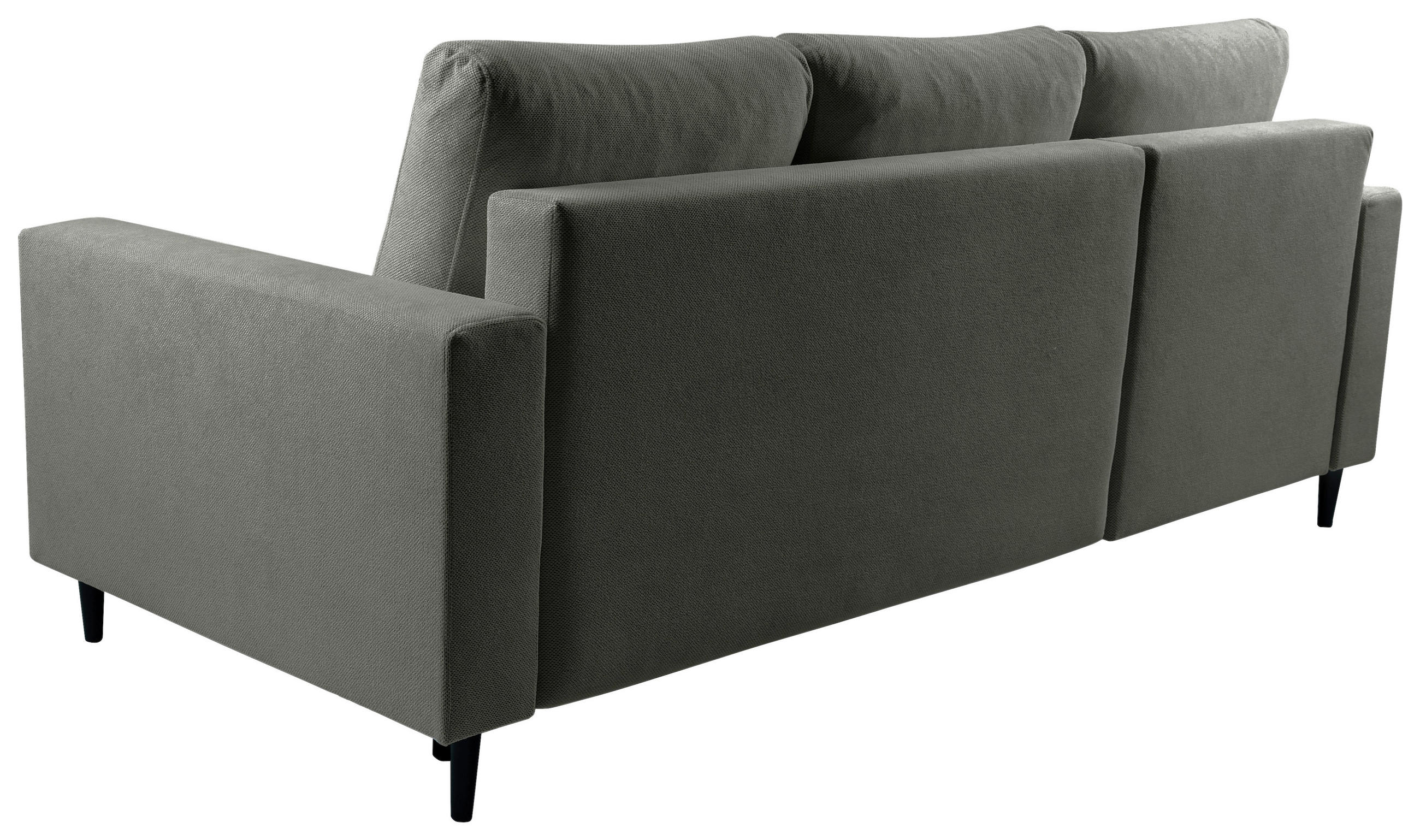 Thumbnail - Mid.you Ecksofa, Dunkelbraun, Textil, Buche, Hartholz, 3-Sitzer, Füllung: Polyurethan (Pur), Silikon, Ottomane links, L-...