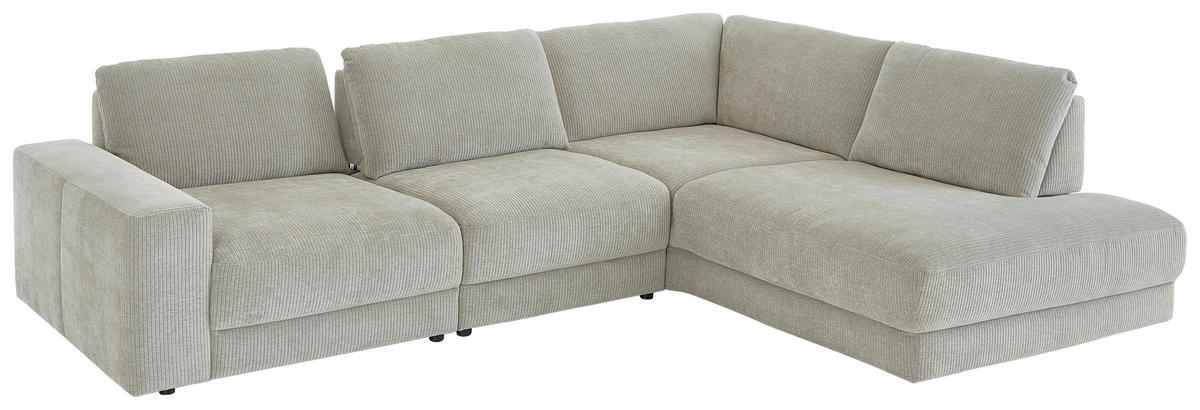 ECKSOFA in Chenille, Jacquard Silberfarben  - Silberfarben/Schwarz, Design, Kunststoff/Textil (316/242cm) - Niels Andersson