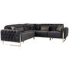 ECKSOFA Schwarz Samt  - Goldfarben/Schwarz, Design, Textil (260/260cm) - Livetastic