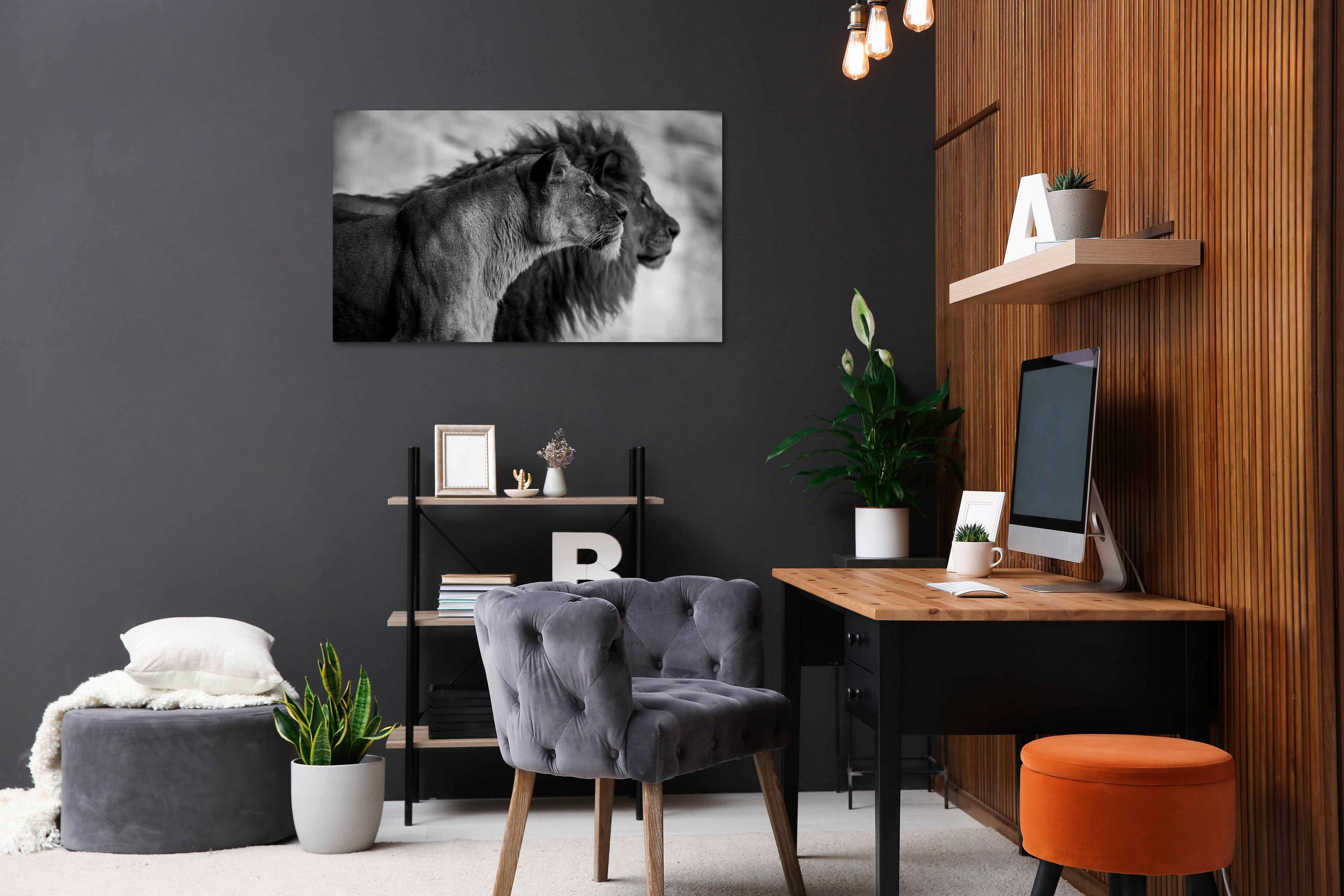 ALUMINIUMBILD Tiere 118/70 cm  - Schwarz/Weiß, Design, Kunststoff/Metall (118/70cm)