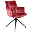 ARMLEHNSTUHL  Stoffauswahl, Sitzfläche 360° drehbar, automatische Rückholfunktion Samt  - Beere/Schwarz, Design, Textil/Metall (59/89,5/63cm) - Novel