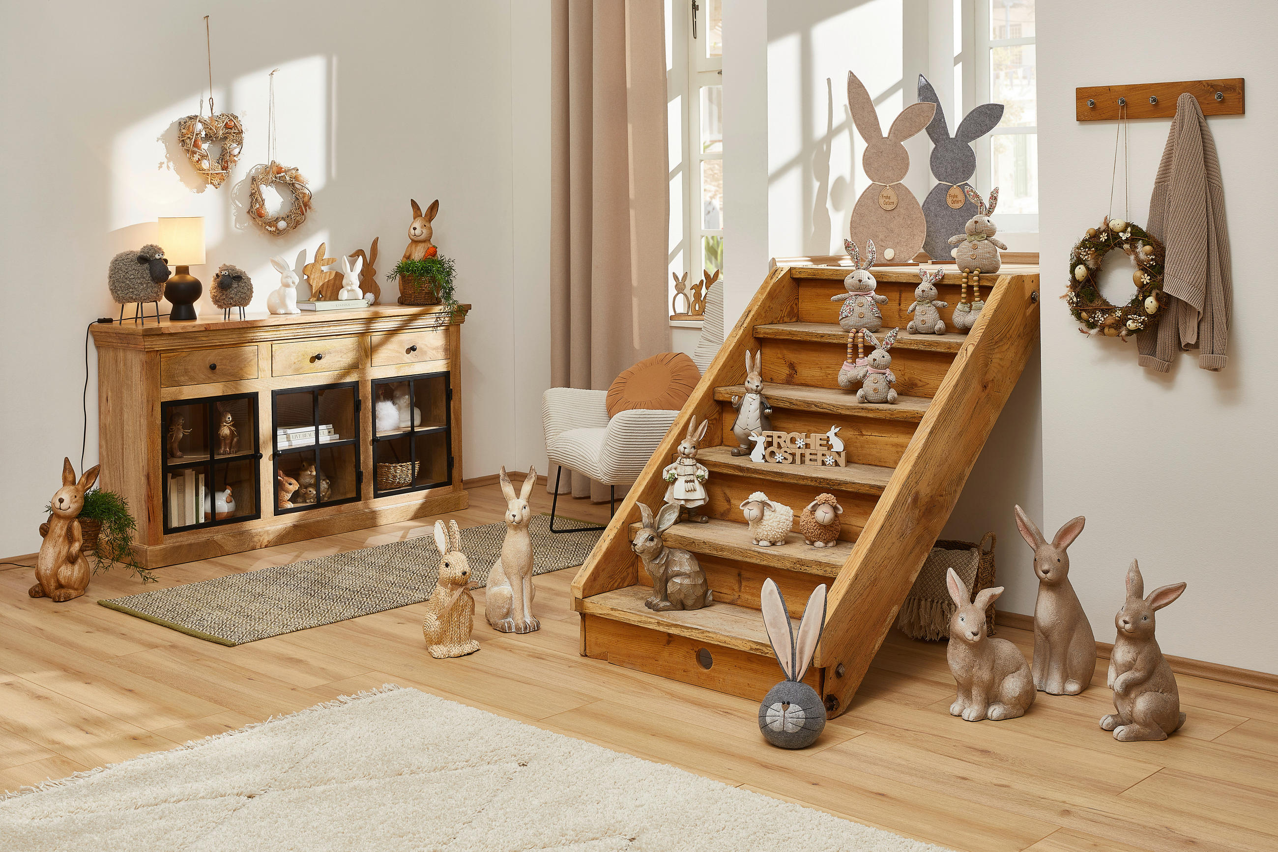 DEKOHUHN   - Braun/Weiß, LIFESTYLE, Keramik (16/14/14cm)