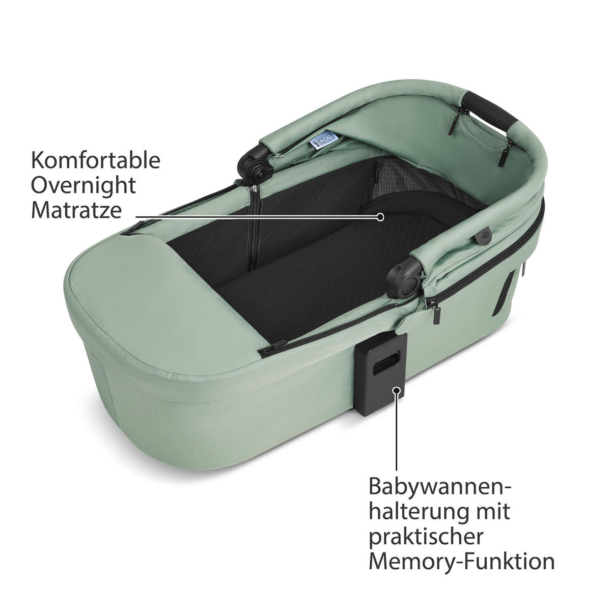 KINDERWAGENSET  Vicon 4  Pine  - Pastellgrün/Schwarz, Basics, Textil/Metall (91/61/110cm) - ABC Design