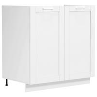 SPÜLENUNTERSCHRANK 80/82/46 cm  in Weiss  - Weiss/Silberfarben, Trend, Holzwerkstoff/Kunststoff (80/82/46cm) - MID.YOU