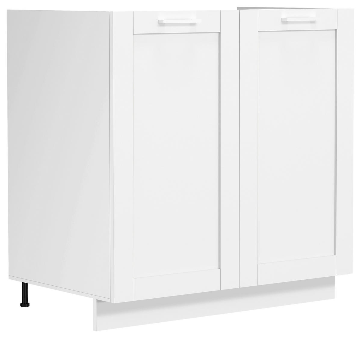 SPÜLENUNTERSCHRANK 80/82/46 cm  in Weiss  - Weiss/Silberfarben, Trend, Holzwerkstoff/Kunststoff (80/82/46cm) - MID.YOU