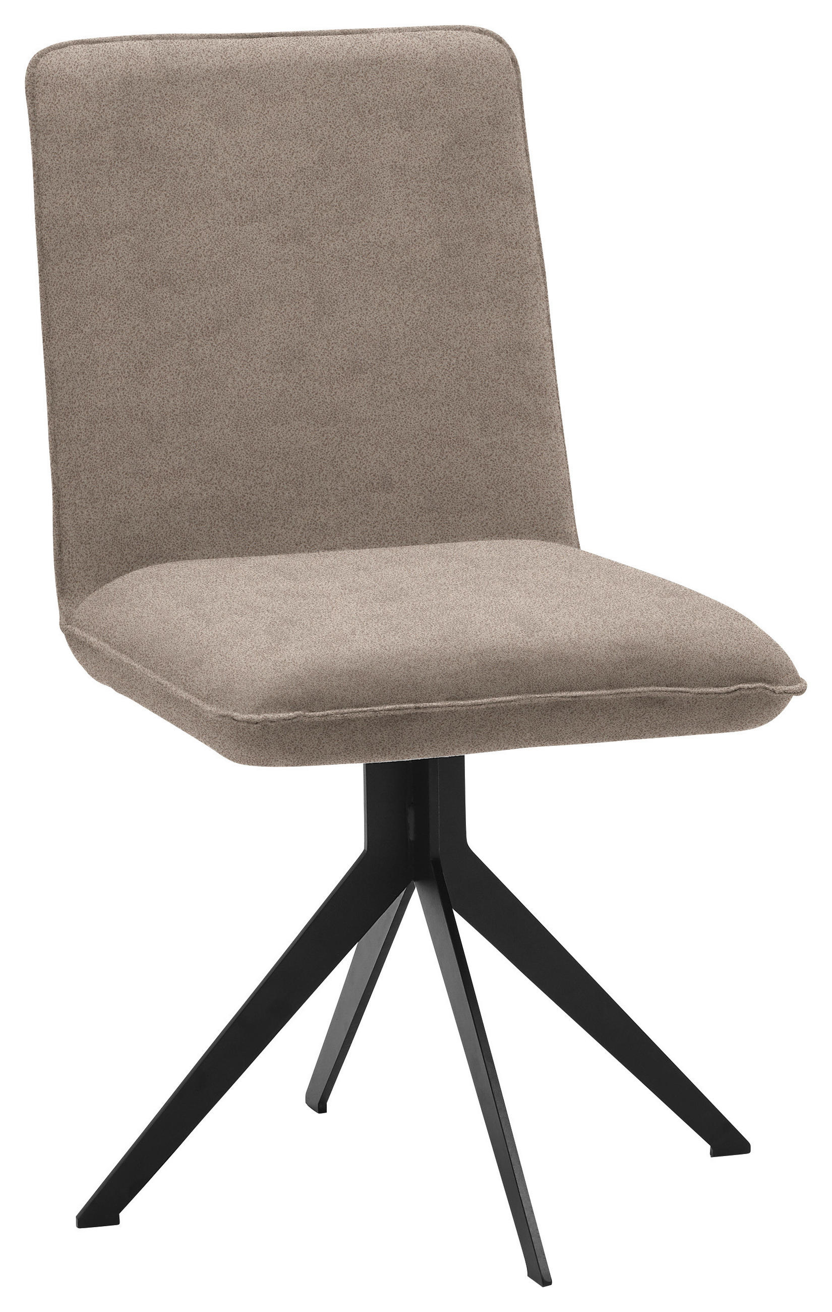STUHL  in Stahl Lederlook Metall, Textil  - Hellbraun/Schwarz, Design, Textil/Metall (46,5/87/64cm) - Voleo
