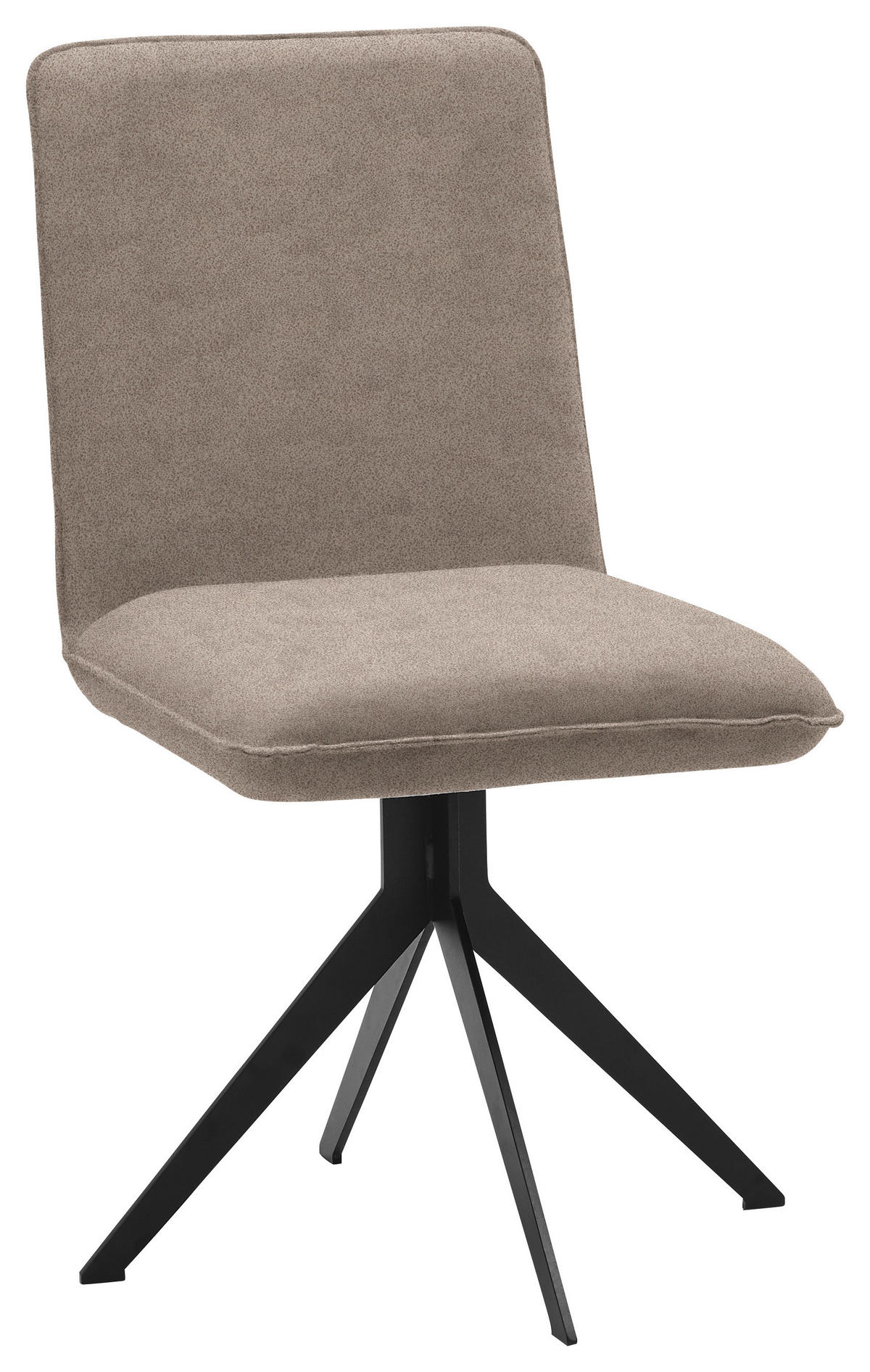 STUHL  in Stahl Lederlook  - Hellbraun/Schwarz, Design, Textil/Metall (46,5/87/64cm) - Voleo