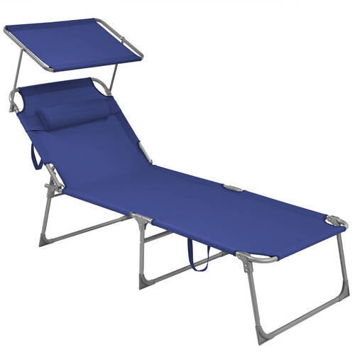 GARTENLIEGE 71/38/200 cm  - Alufarben/Dunkelblau, MODERN, Textil/Metall (71/38/200cm) - Modante