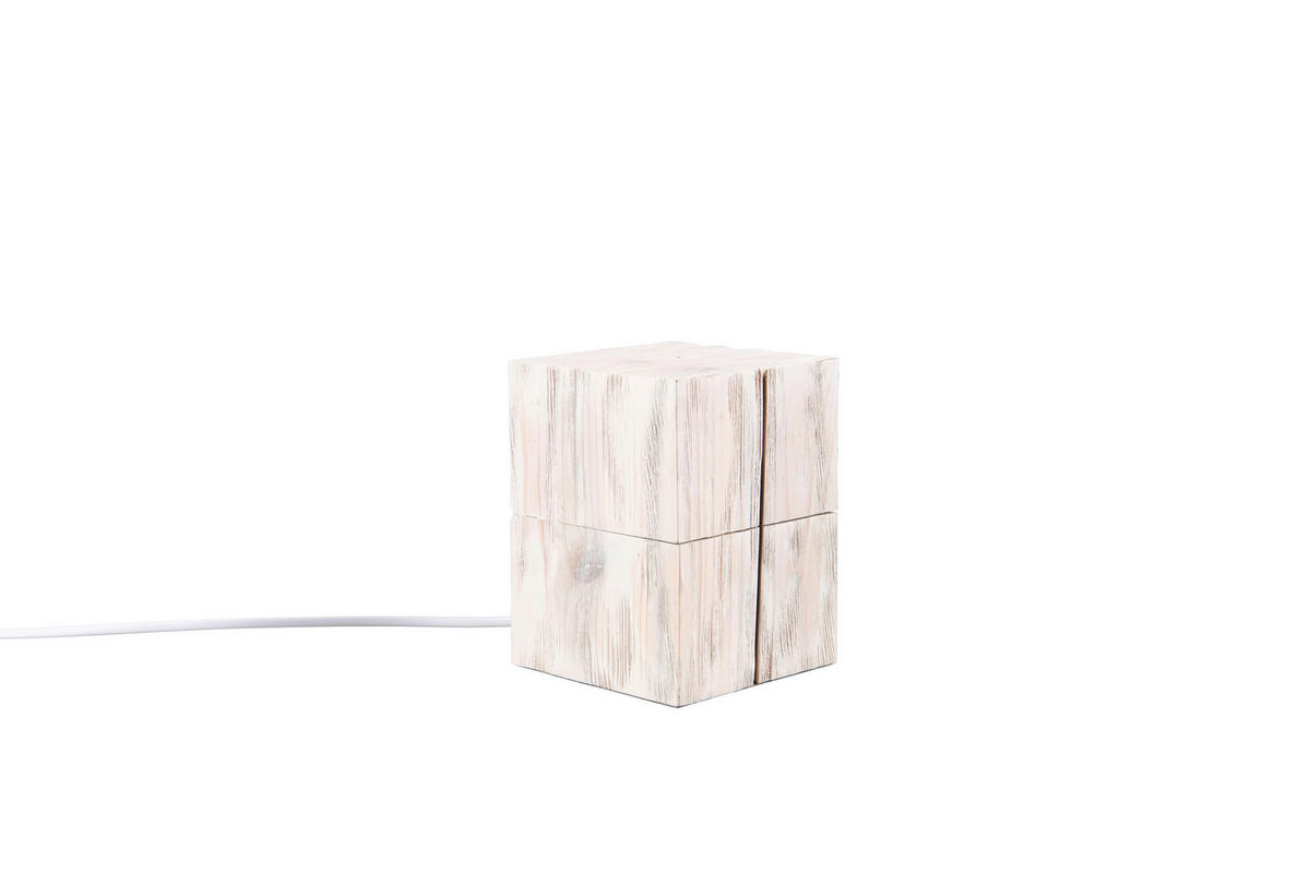 TISCHLEUCHTE - Weiss, Trend, Holz (12/12/16cm) - Trio Leuchten