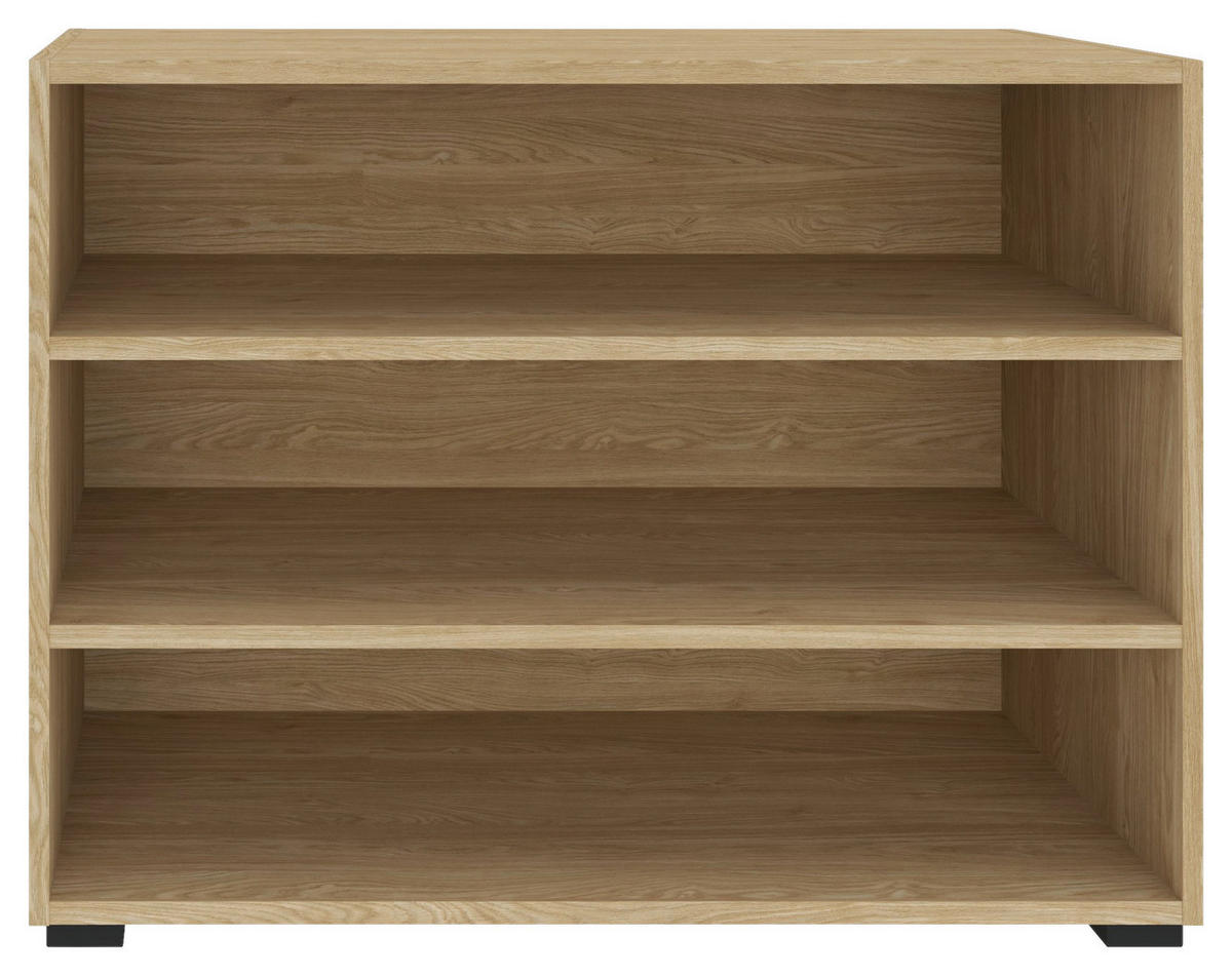 ETAJERĂ  91/67/40 cm culoare lemn stejar  - culoare lemn stejar/negru, Konventionell, plastic/material pe bază de lemn (91/67/40cm) - Hom`in